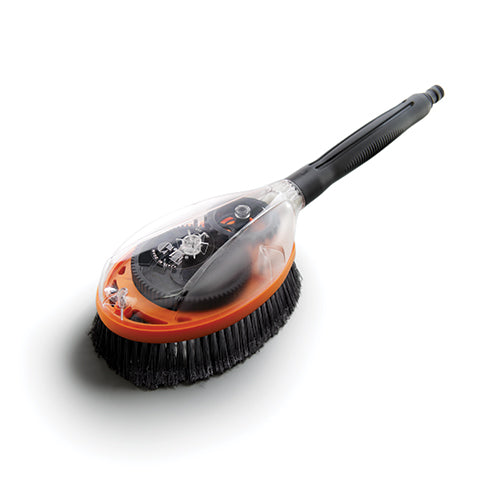 Geared rotating brush