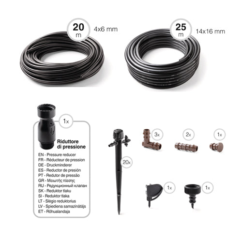 Kit de riego por goteo “20 macetas”