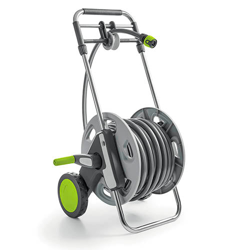 Stainless Steel Garden Hose Reel - Wall/Floor Mounted, 100ft Hose Capacity,  Multi-Purpose Metal Water Hose Reel.