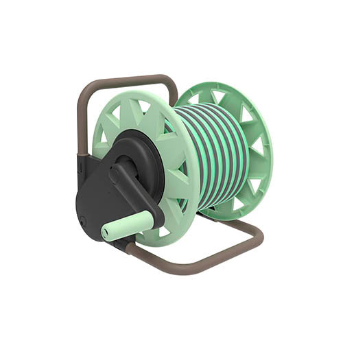 BABY READY” portable hose reel with 75% recycled hose